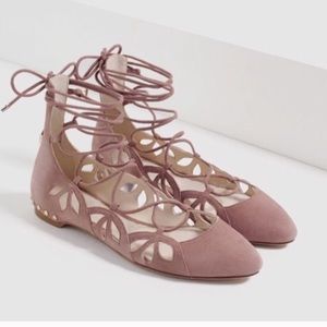 Zara Lace up Flats